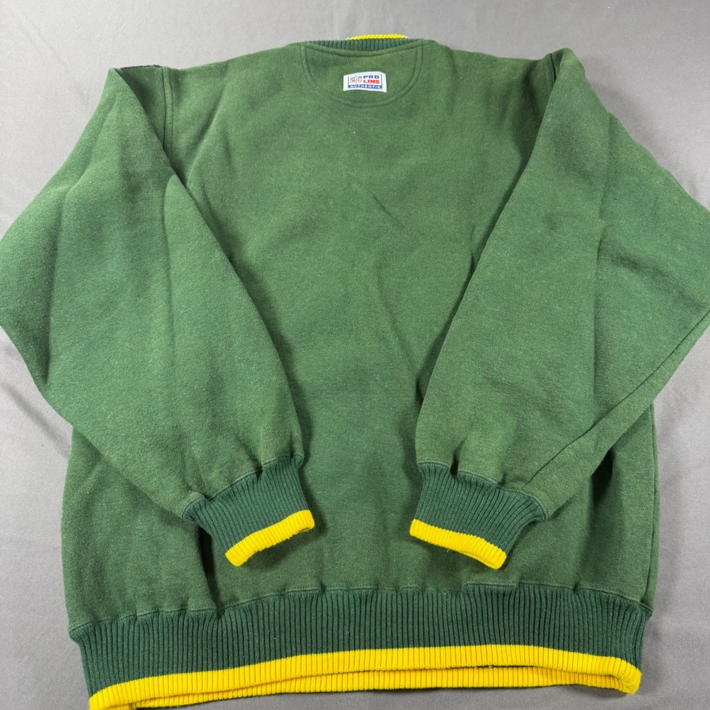 Vintage Logo Athletic Green Bay Packers NFL ProLine Sweatshirt Mens Medium Green - Picture 8 of 9
